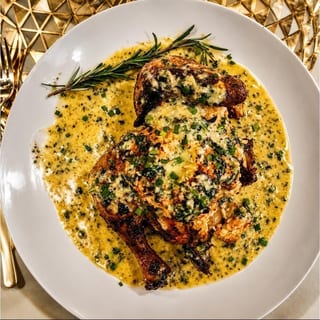 Roasted Chicken With Lobster & Crab Stuffing