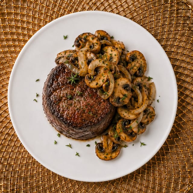 Filet W/Mushroom & Onion.