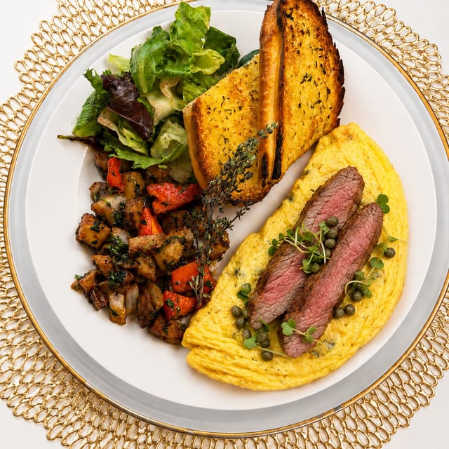 Cheese Steak Omelet.