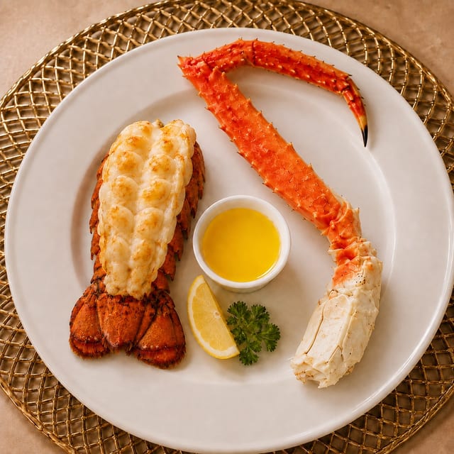 8 oz Lobster and King Crab.
